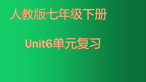 人教版七年级下册Unit6单元复习