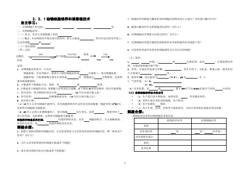 动物细胞培养和核移植技术学案