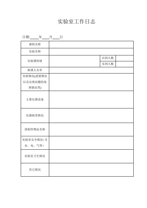 杭州学正中学实验室工作日志