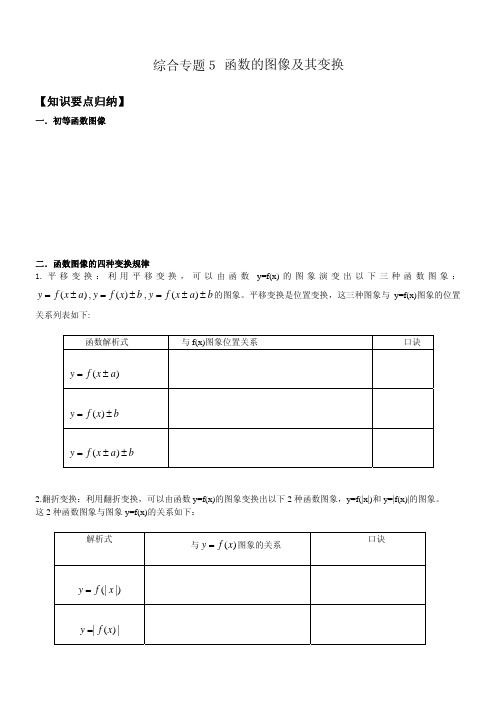 高一数学 函数的图像及其变换