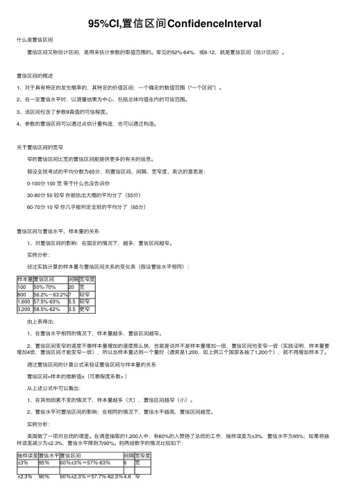 95%CI,置信区间ConfidenceInterval