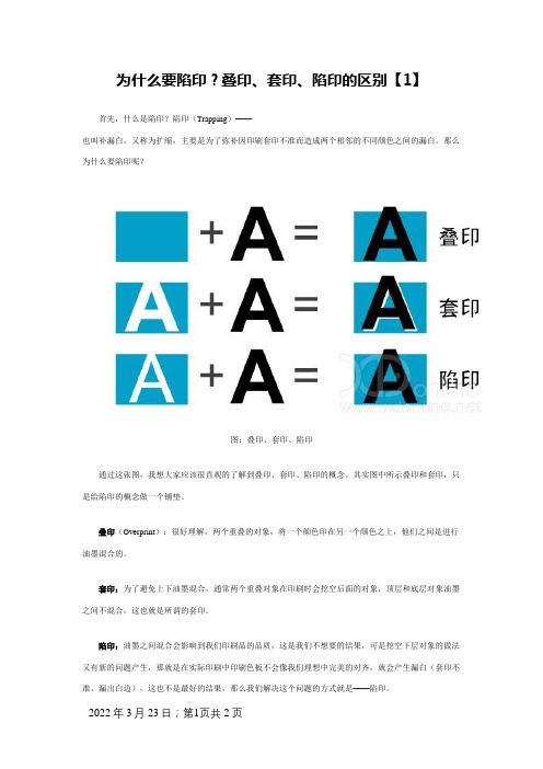 关于印刷中的叠印、套印、陷印