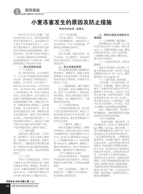 小麦冻害发生的原因及防止措施