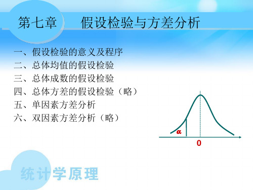 统计学第七章  假设检验与方差分析