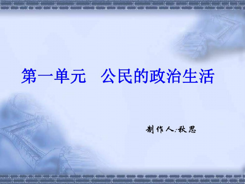 高一政治公民的政治生活复习