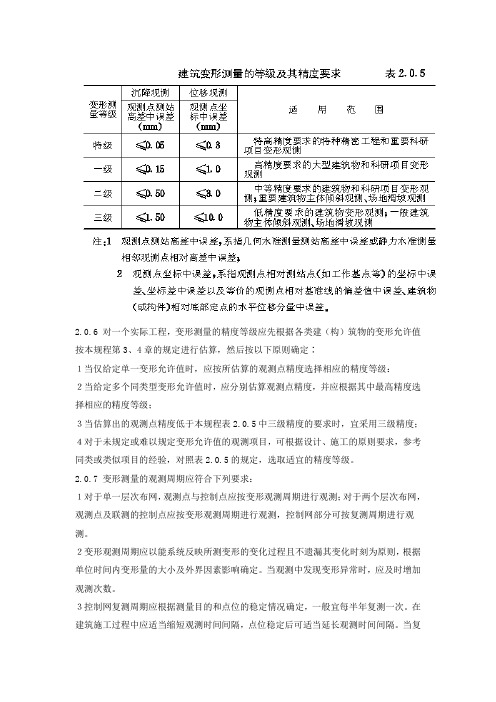 (完整word版)建筑变形测量的等级及其精度要求