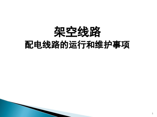 《配电线路的运行与维护》课件