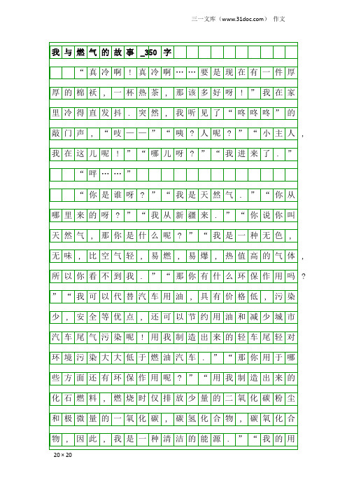 作文：我与燃气的故事_350字