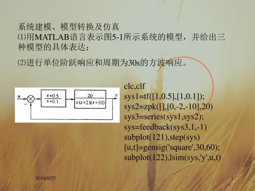 最新课件-机电系统动态仿真matlab电子教案第7章系统频率响应仿真 精品