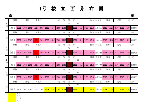 济宁一中2015级北湖住宿分布图女生宿舍