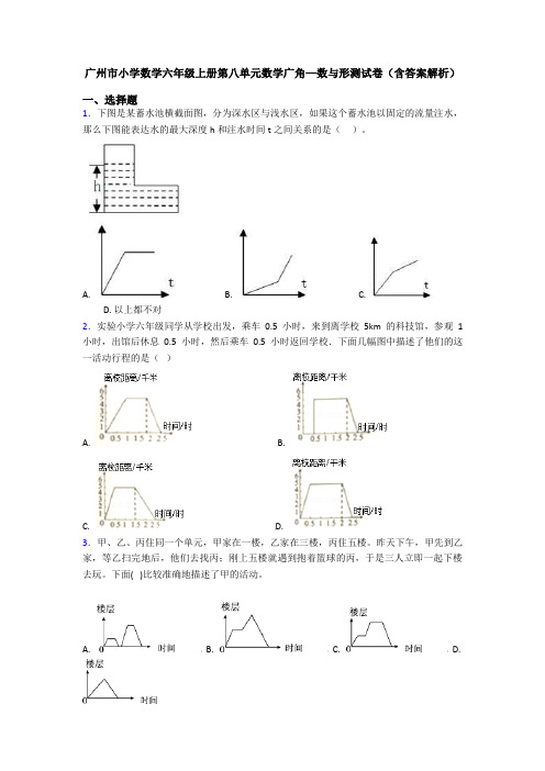 广州市小学数学六年级上册第八单元数学广角—数与形测试卷(含答案解析)