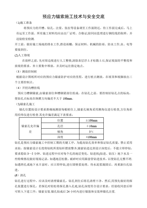 预应力锚索施工方案