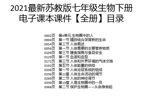 2021最新苏教版七年级生物下册电子课本课件【全册】