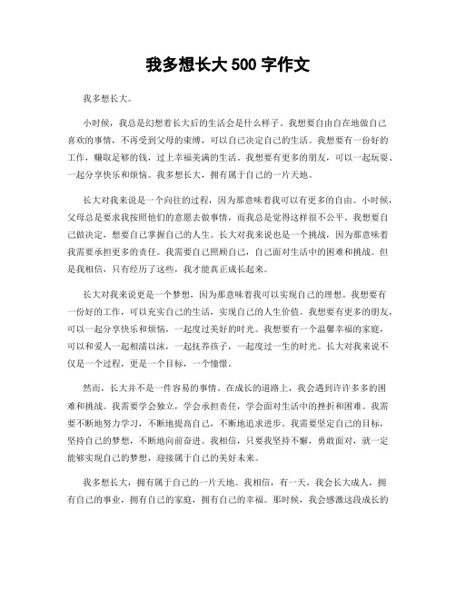 我多想长大500字作文