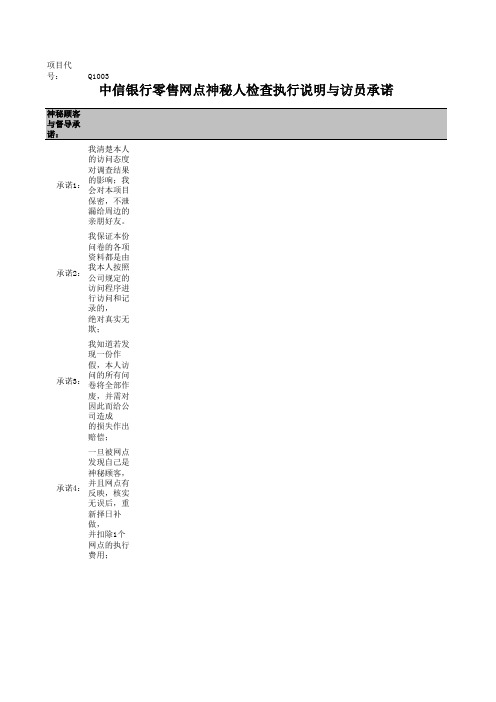 勤达信银行网点服务调查问卷-中信济南-XXXX年4月