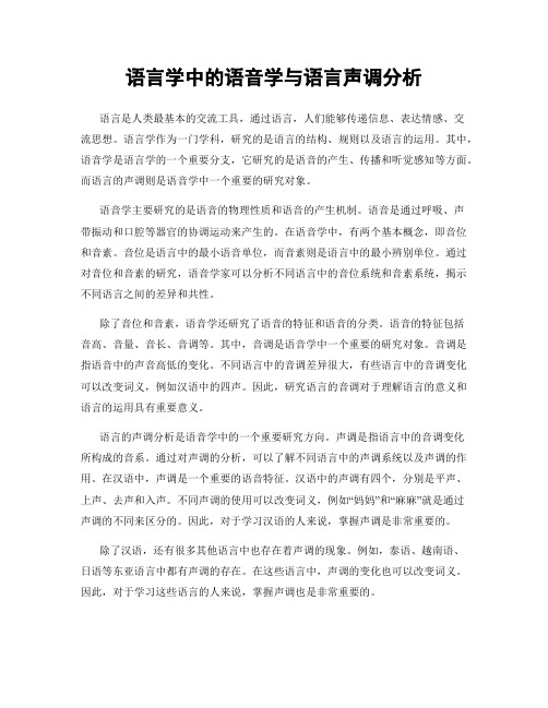 语言学中的语音学与语言声调分析