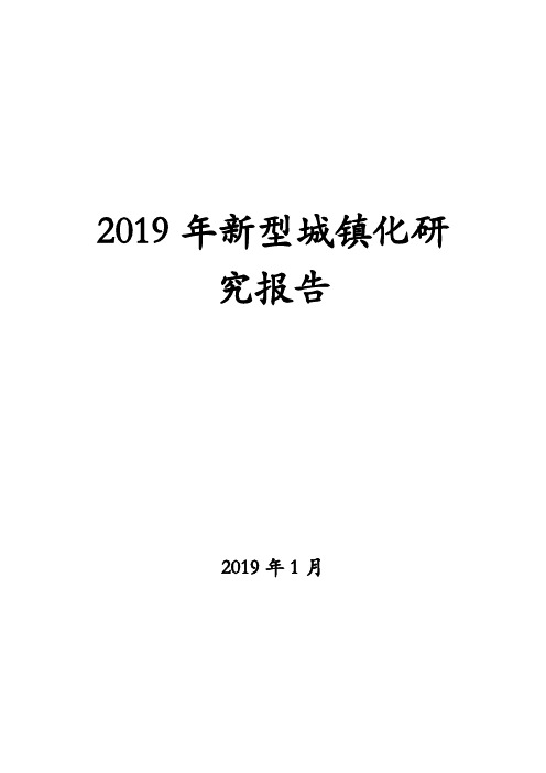 2019年新型城镇化研究报告