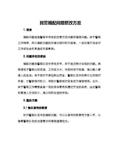 民警婚配问题整改方案