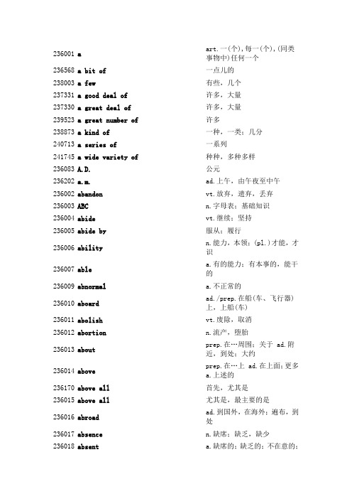 四六级考试常用6000单词