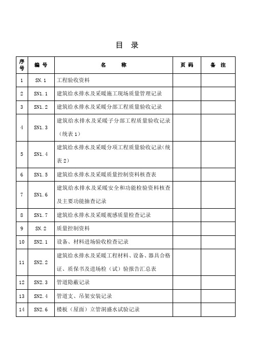 全套模板)江苏省建筑工程施工质量验收资料给排水及采暖)