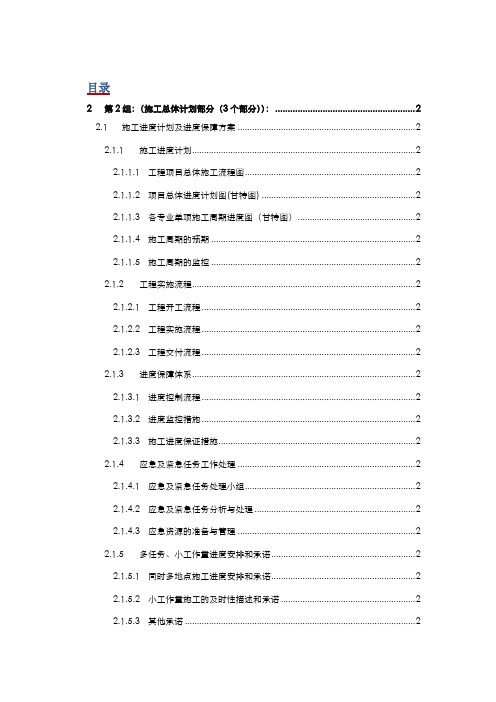 通信工程施工总体计划清单指导应用清单部分