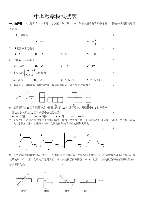 2010—2011学年度九年级中考模拟试卷