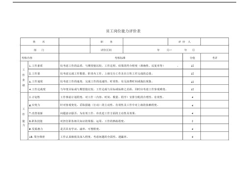 (完整版)员工岗位能力评价表.doc