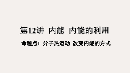 江西省中考物理 基础考点 第12讲 内能 内能的利用 命题点1 分子热运动 改变内能的方式课件