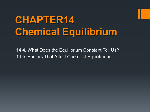 Chemical Equilibrium(化学平衡)