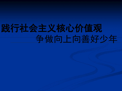 践行社会主义核心价值观争做向上向善好少年