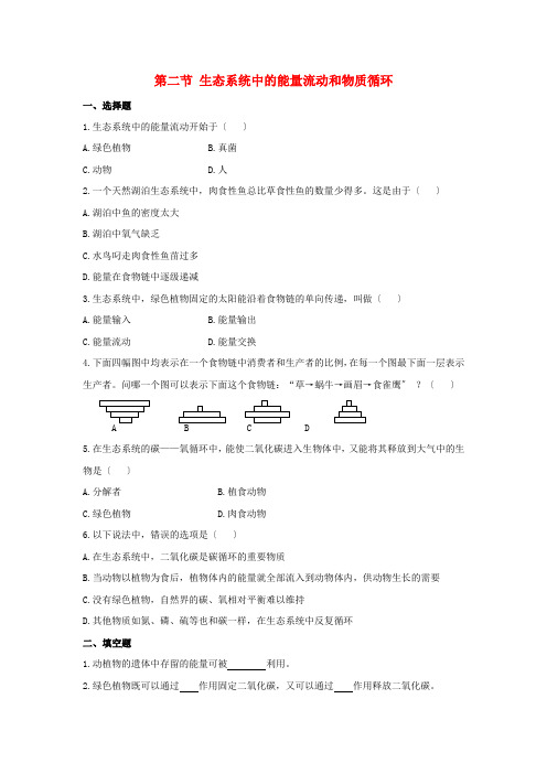 (新)苏教版生物八上《生态系统中的能量流动和物质循环》公开课(教案)word版(1)