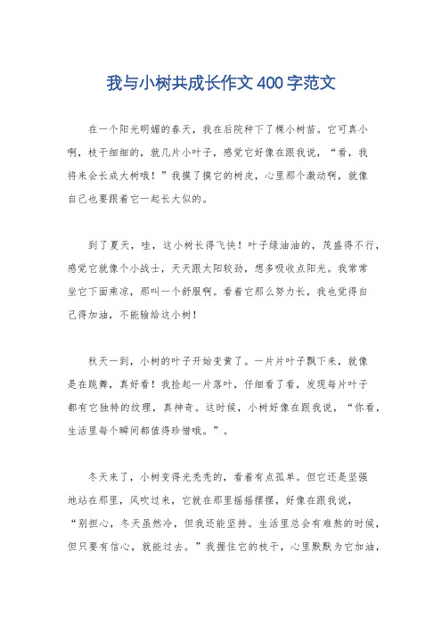 我与小树共成长作文400字范文