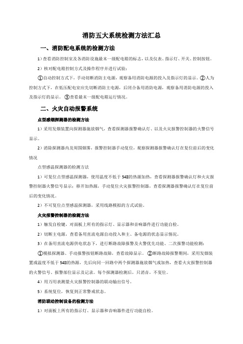 消防五大系统检测方法汇总