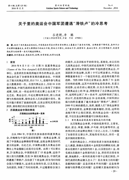 关于里约奥运会中国军团遭遇“滑铁卢”的冷思考