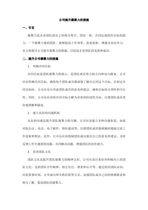 公司提升凝聚力的措施