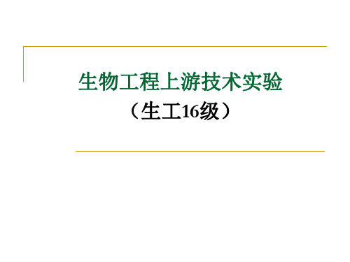 生物工程上游技术实验-生工16级