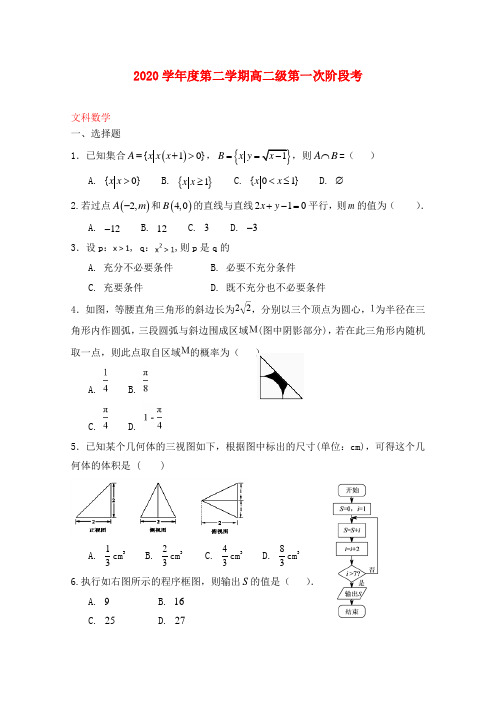 广东省汕头市达濠华侨中学2020学年高二数学下学期阶段试题(一)文