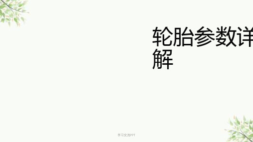 轮胎参数详解课件