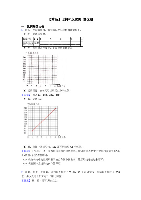 【精品】比例和反比例 培优题