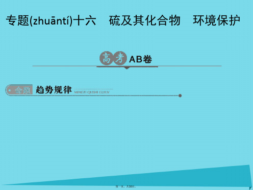 高考化学一轮总复习专题十六硫及其化合物环境保护课件