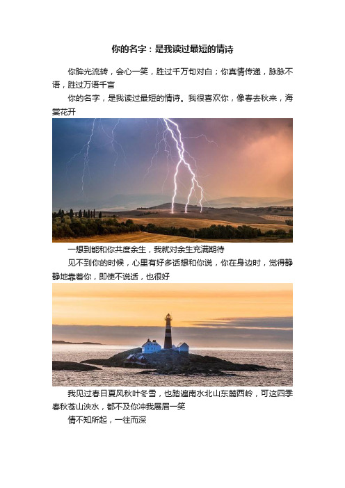 你的名字：是我读过最短的情诗