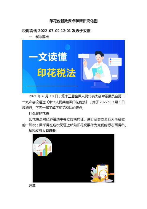 印花税新政要点和新旧变化图