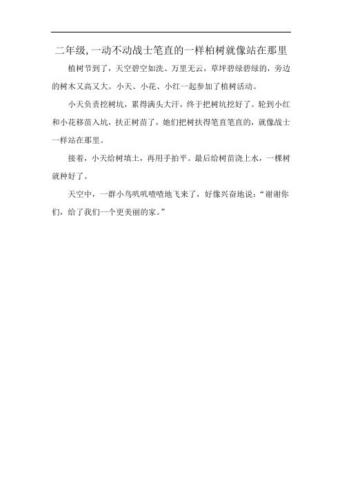 二年级,一动不动战士笔直的一样柏树就像站在那里