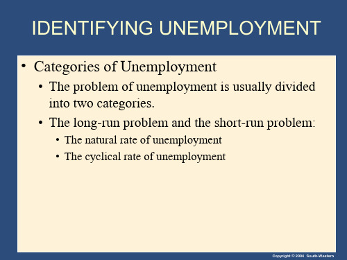曼昆经济学原理宏观经济学分册英文原版PPT课件28unemployment