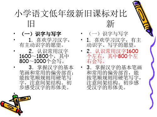 低段小学语文课程标准新旧对比