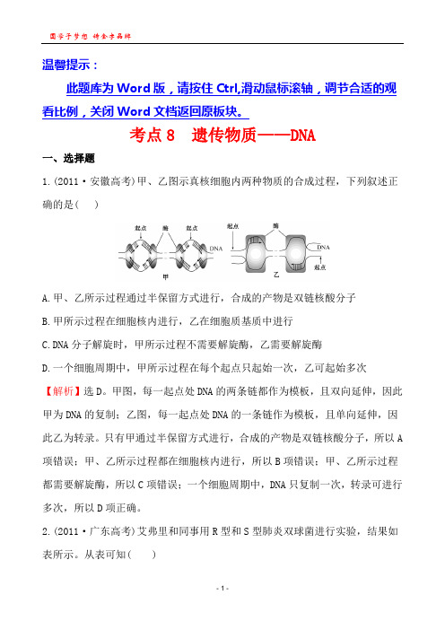 考点8  遗传物质——DNA