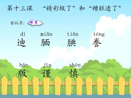 13精彩极了和糟糕透了生字词学习