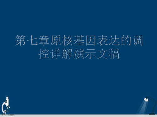 第七章原核基因表达的调控详解演示文稿