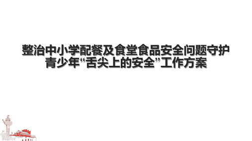 整治中小学配餐及食堂食品安全问题守护青少年“舌尖上的安全”工作方案