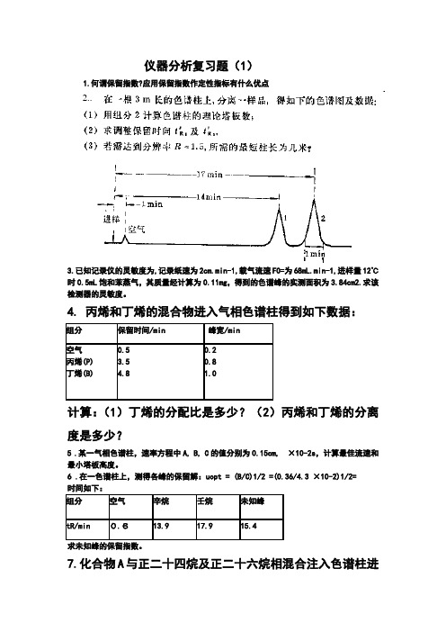 仪器分析复习题1